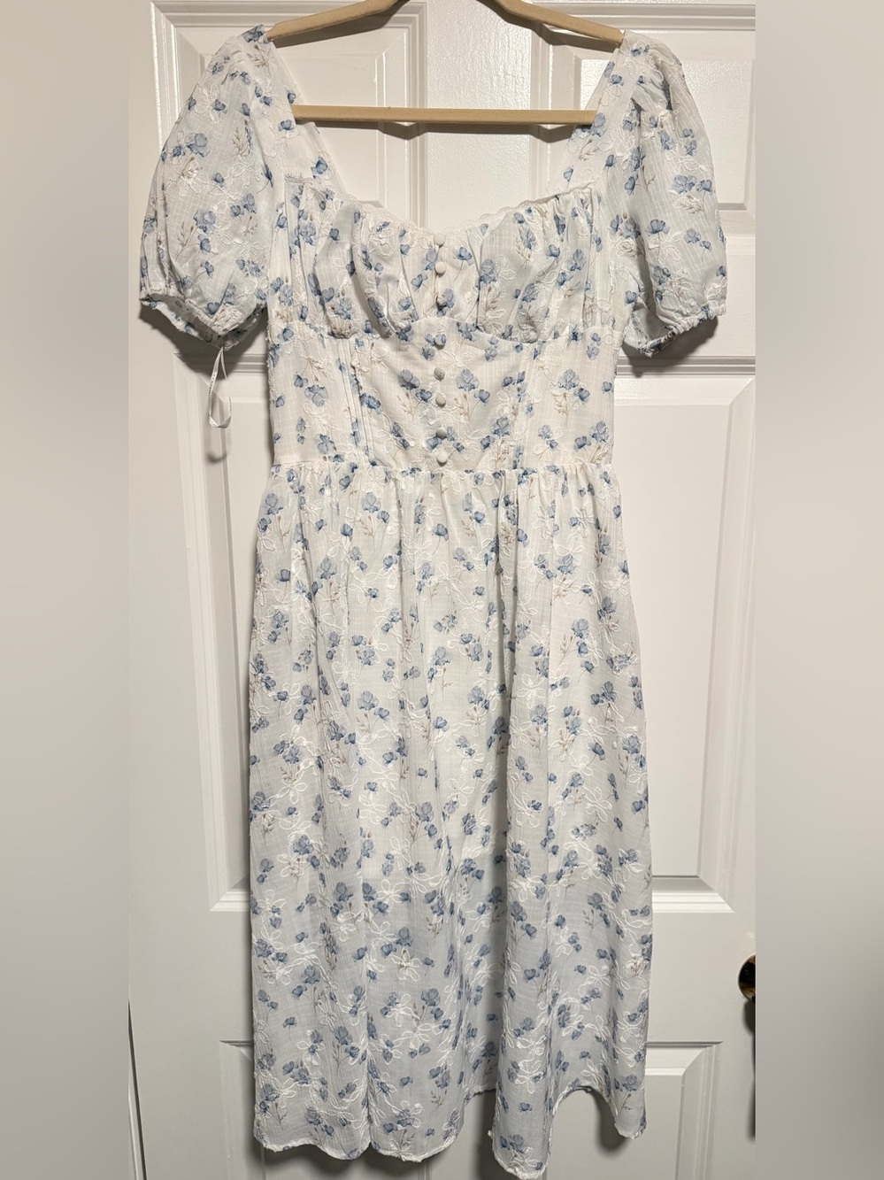 Dress with Blue Floral Print